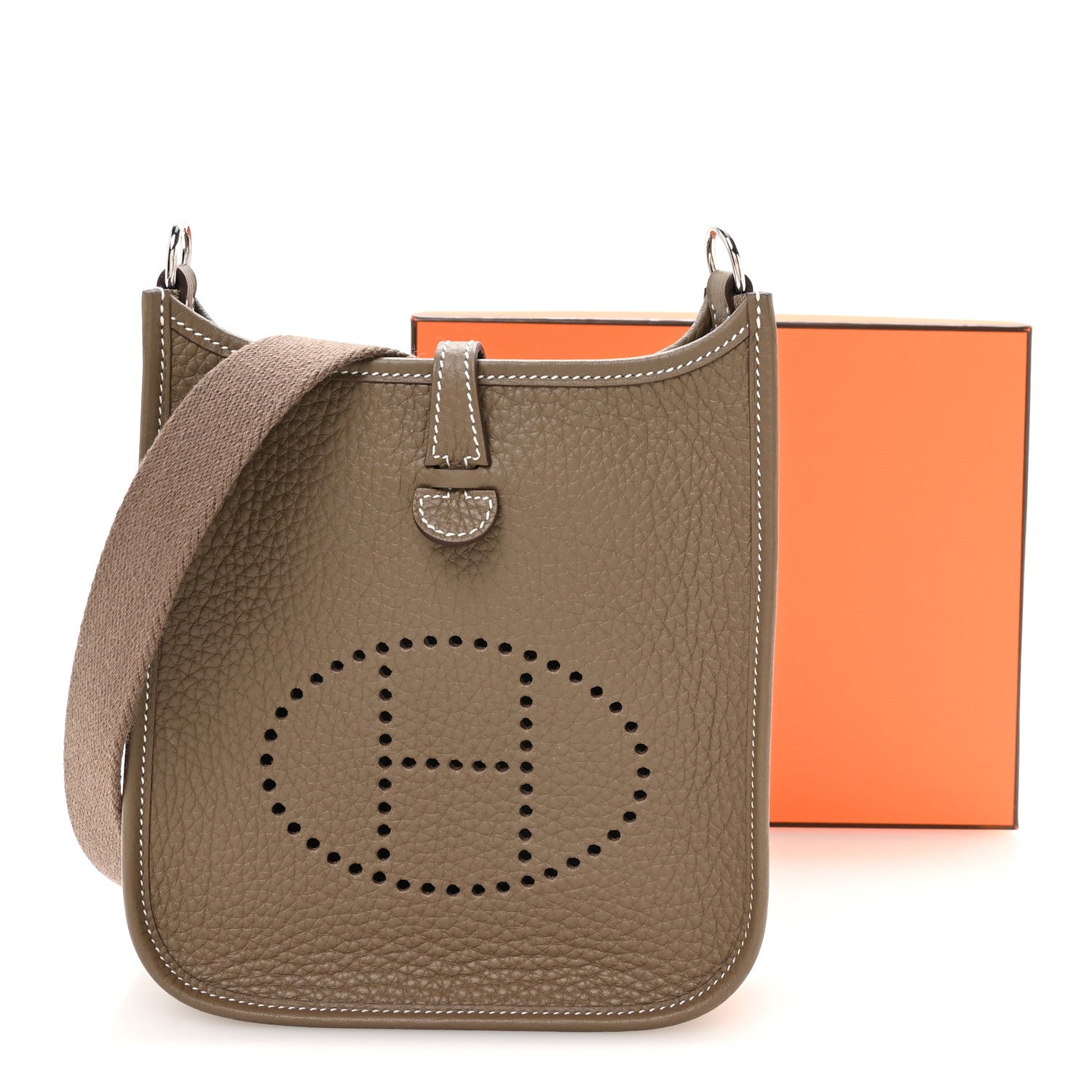 Hermes Taurillon Clemence Evelyne TPM Etoupe 11 of 11