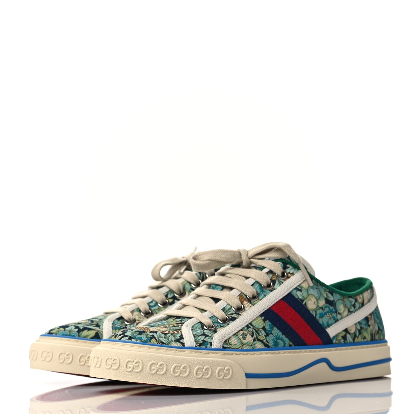 X LIBERTY OF LONDON Canvas Web Floral Print Womens 1977 Tennis Sneakers 37 Carta Acquamarine Navy Mystic White