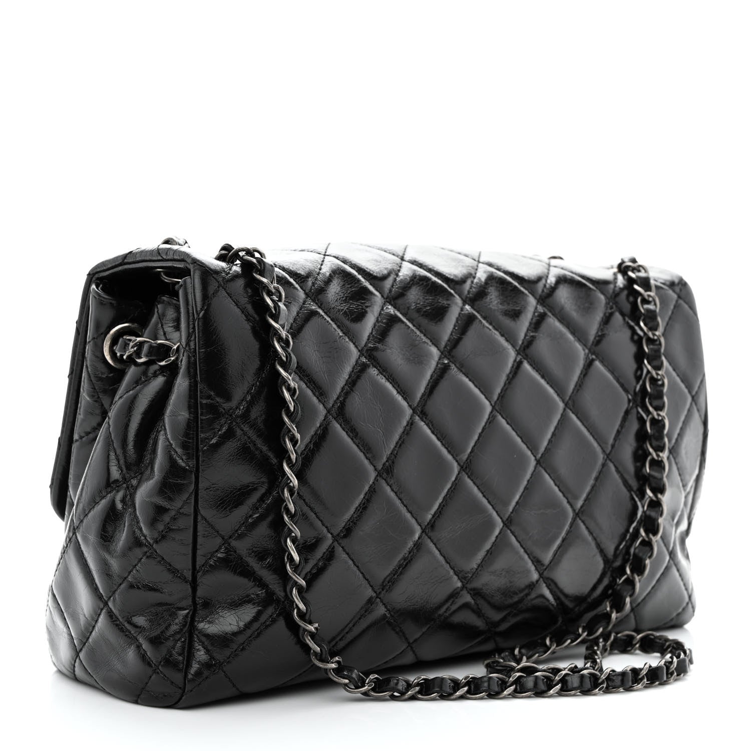 Chanel Glazed Calfskin Quilted Large Coco Soft Flap Black 3 of 10