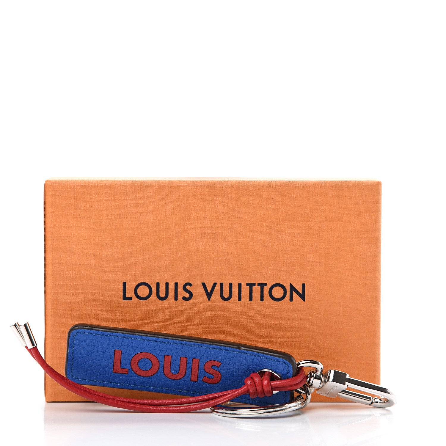 Louis Vuitton Taurillon Logo Tab Bag Charm Key Holder Blue 5 of 5