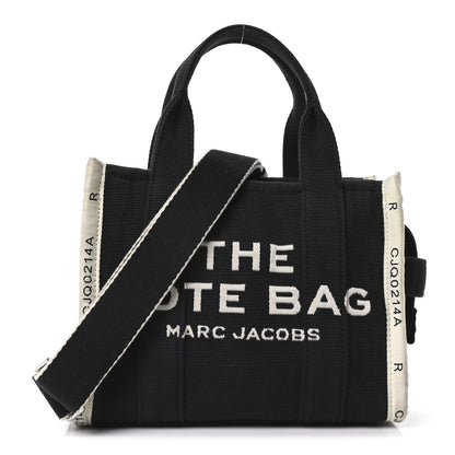 Marc Jacobs Cotton Canvas Small The Jacquard Tote Bag Black 1 of 10