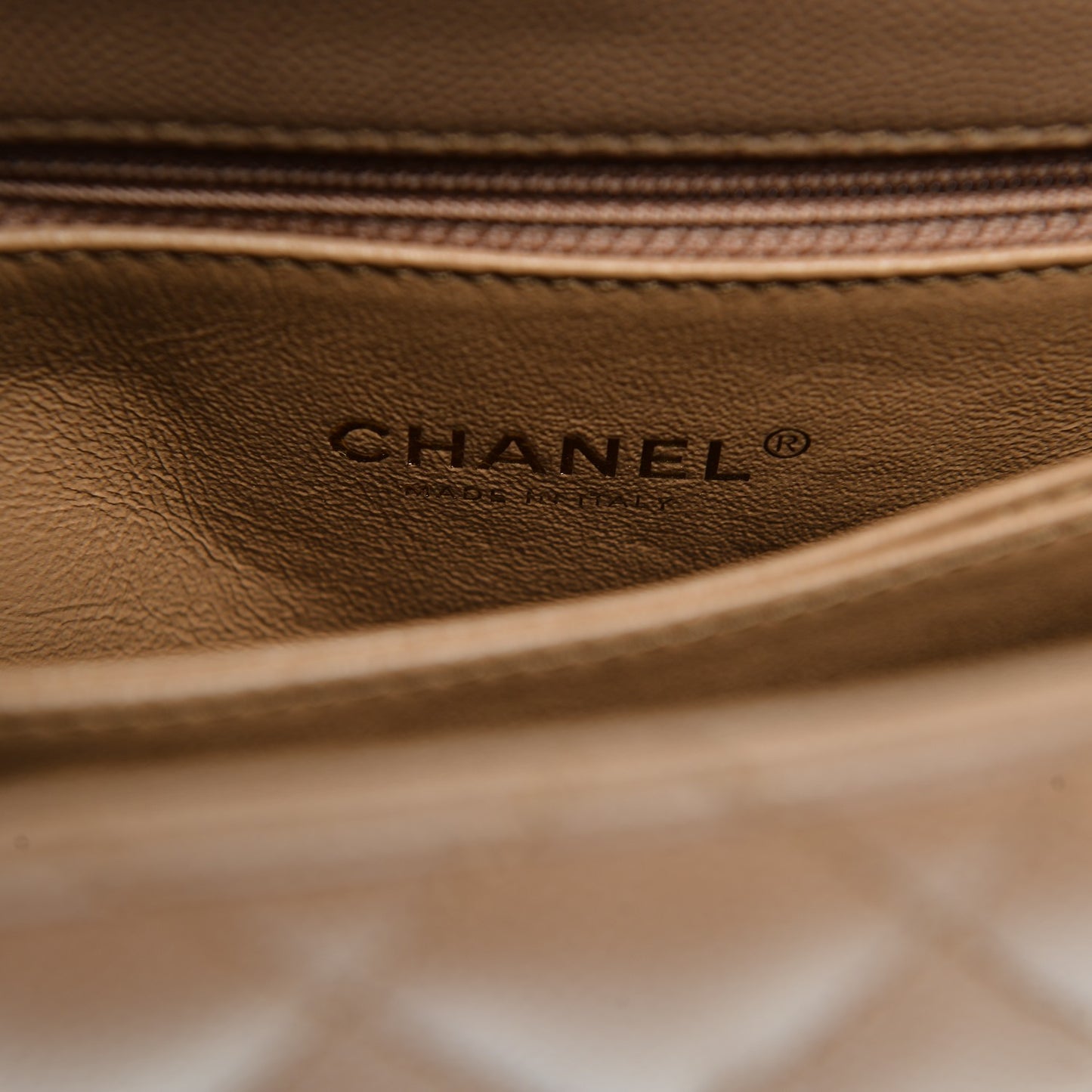 Caviar Lizard Quilted Mini Coco Handle Flap Beige