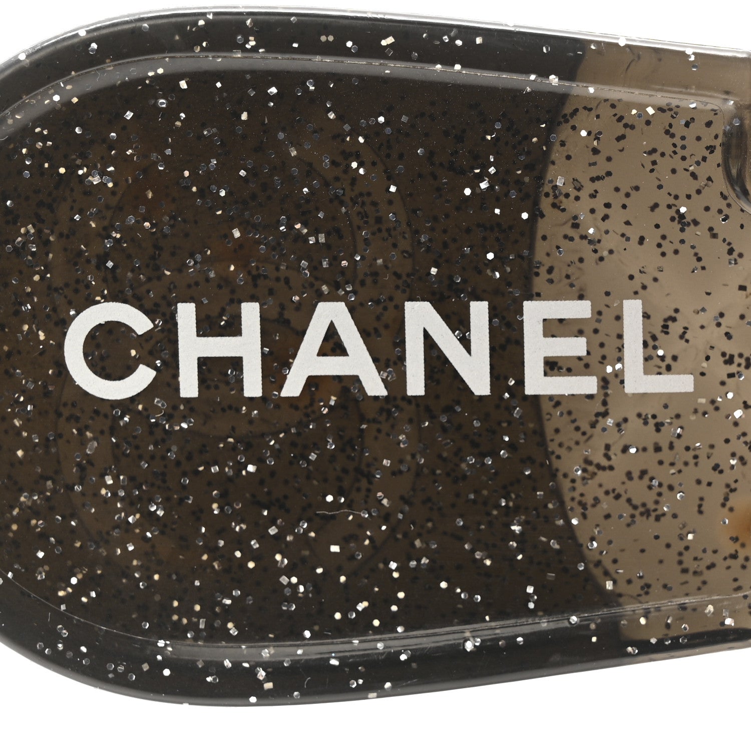 Chanel Glitter Jelly Camellia Thong Sandals 37 Black 7 of 8