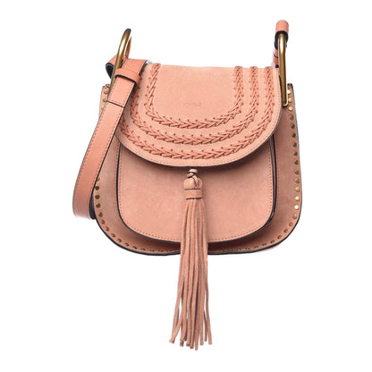Chloe Suede Braided Small Hudson Shoulder Bag Sheer Pink 1 of 10