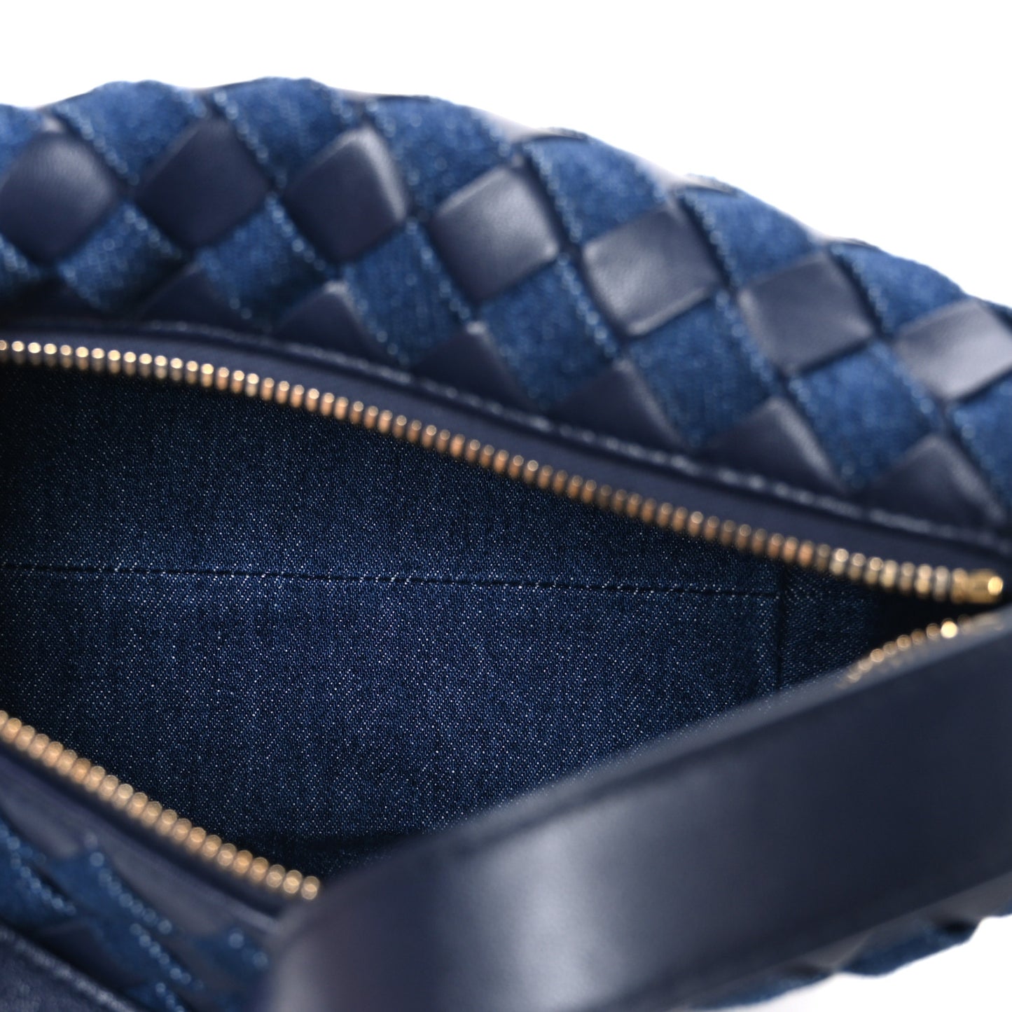 Nappa Denim Intrecciato Mini Wallace Abyss Indigo