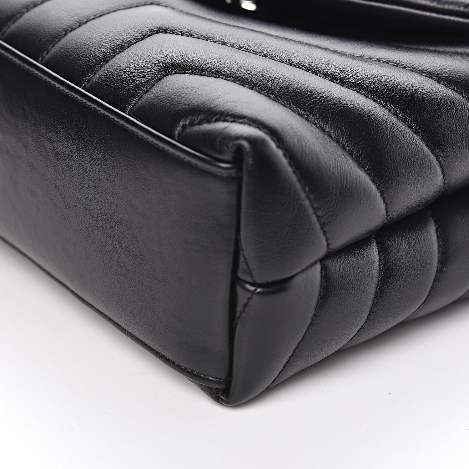 Saint Laurent Calfskin Y Quilted Monogram Small Loulou Chain Satchel Black 9 of 10