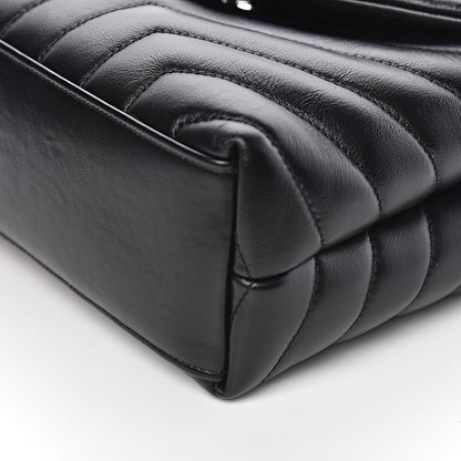 Saint Laurent Calfskin Y Quilted Monogram Small Loulou Chain Satchel Black 9 of 10