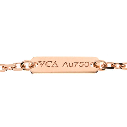 Van Cleef & Arpels 18K Rose Gold Diamond Silver Obsidian Vintage Alhambra Pendant Necklace 4 of 5