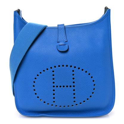 Hermes Taurillon Clemence EVELYNE III PM Bleu Hydra 1 of 11