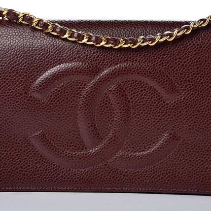 Chanel Caviar Timeless CC Wallet On Chain WOC Dark Brown 9 of 11