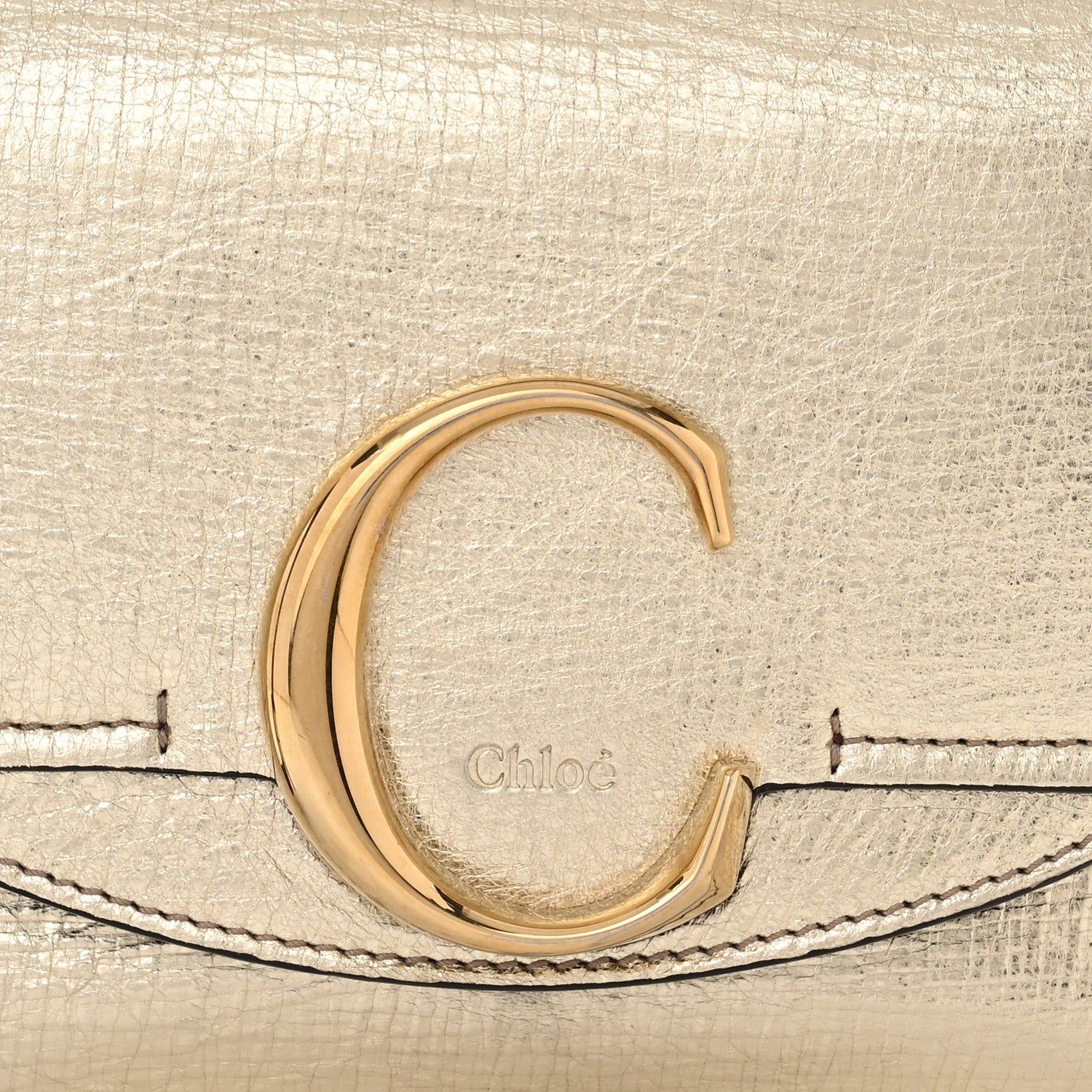 Chloe Metallic Calfskin Mini C Double Carry Gold 7 of 11
