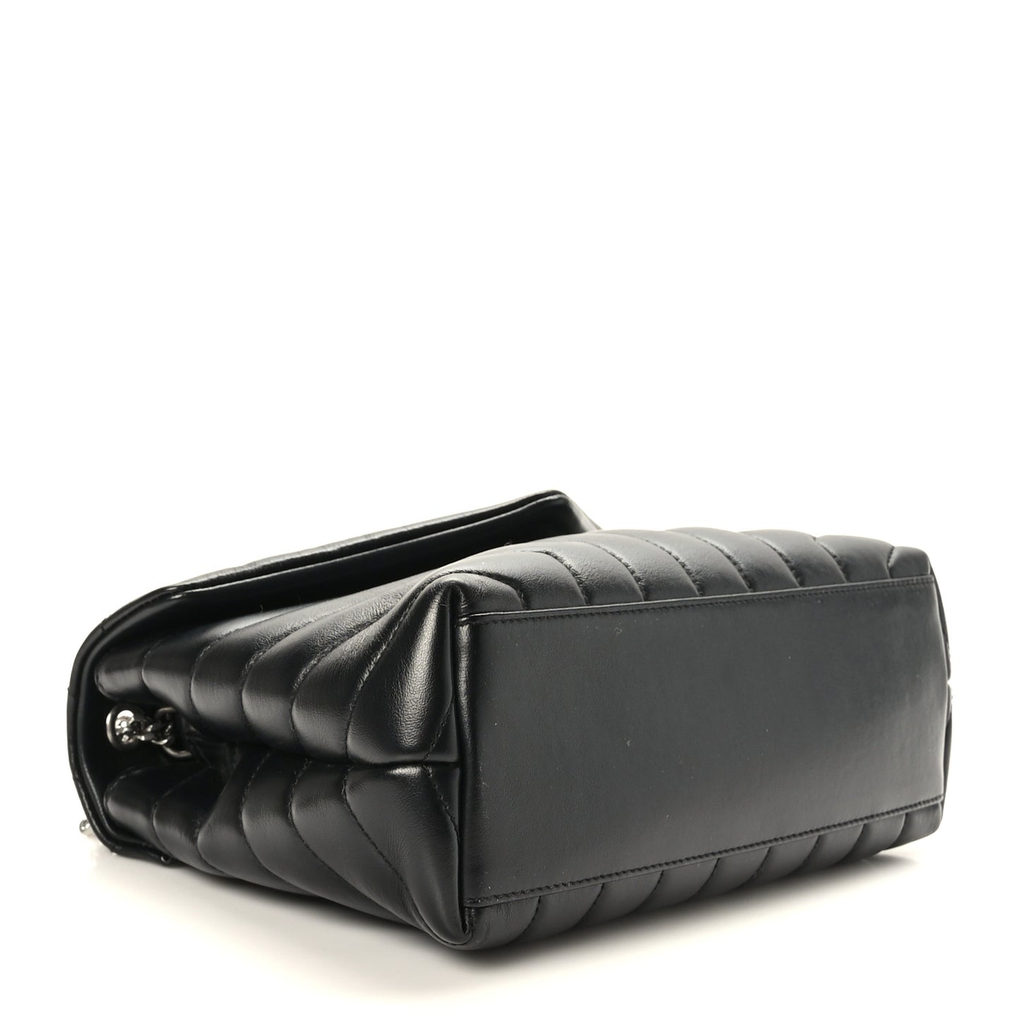 Calfskin Y Quilted Monogram Small Loulou Chain Satchel Black
