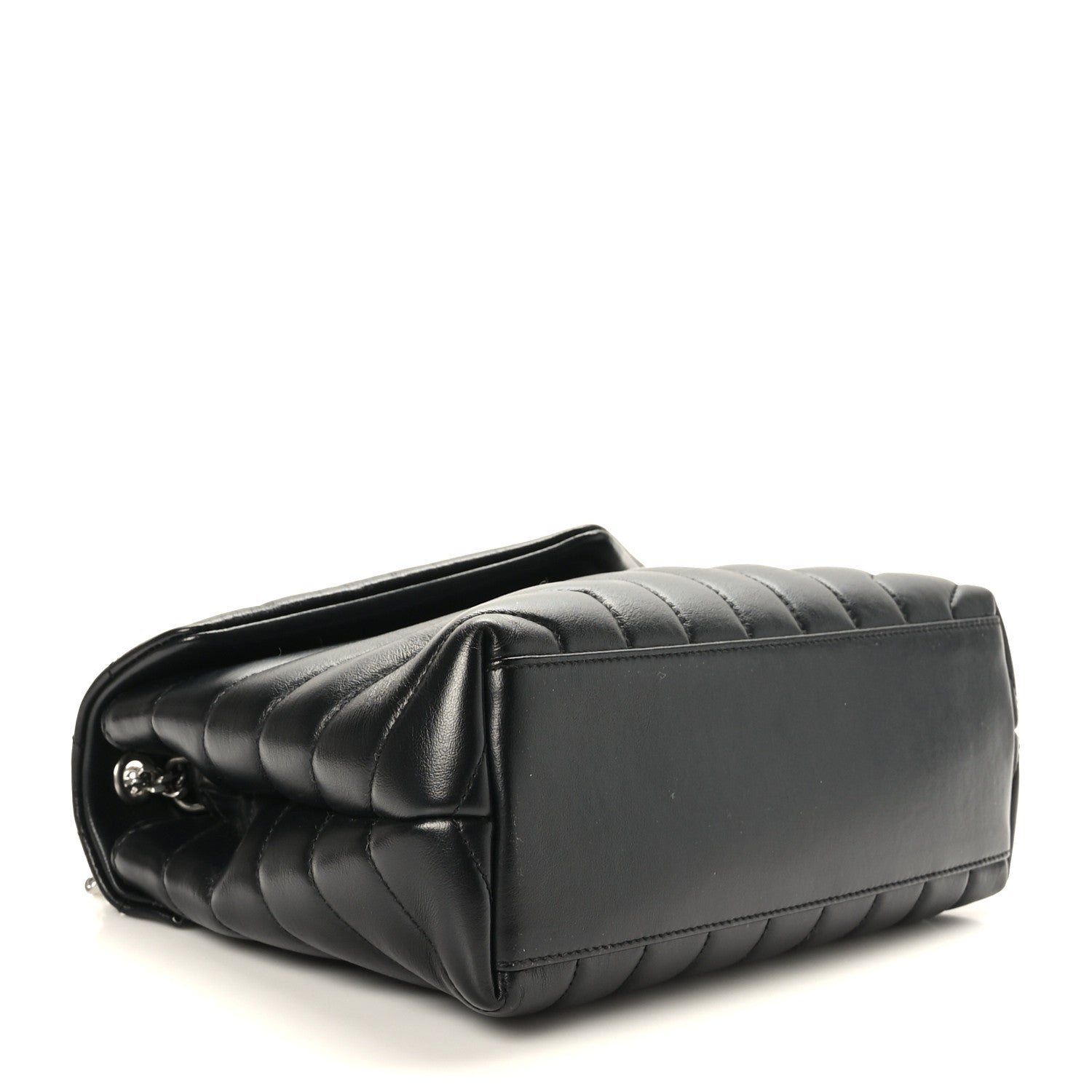 Saint Laurent Calfskin Y Quilted Monogram Small Loulou Chain Satchel Black 4 of 9