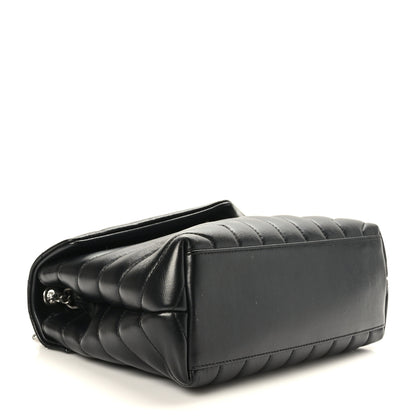 Saint Laurent Calfskin Y Quilted Monogram Small Loulou Chain Satchel Black 4 of 9