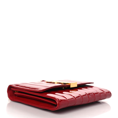 Saint Laurent Patent Calfskin Matelasse Vicky Chain Wallet Rouge Eros 3 of 8