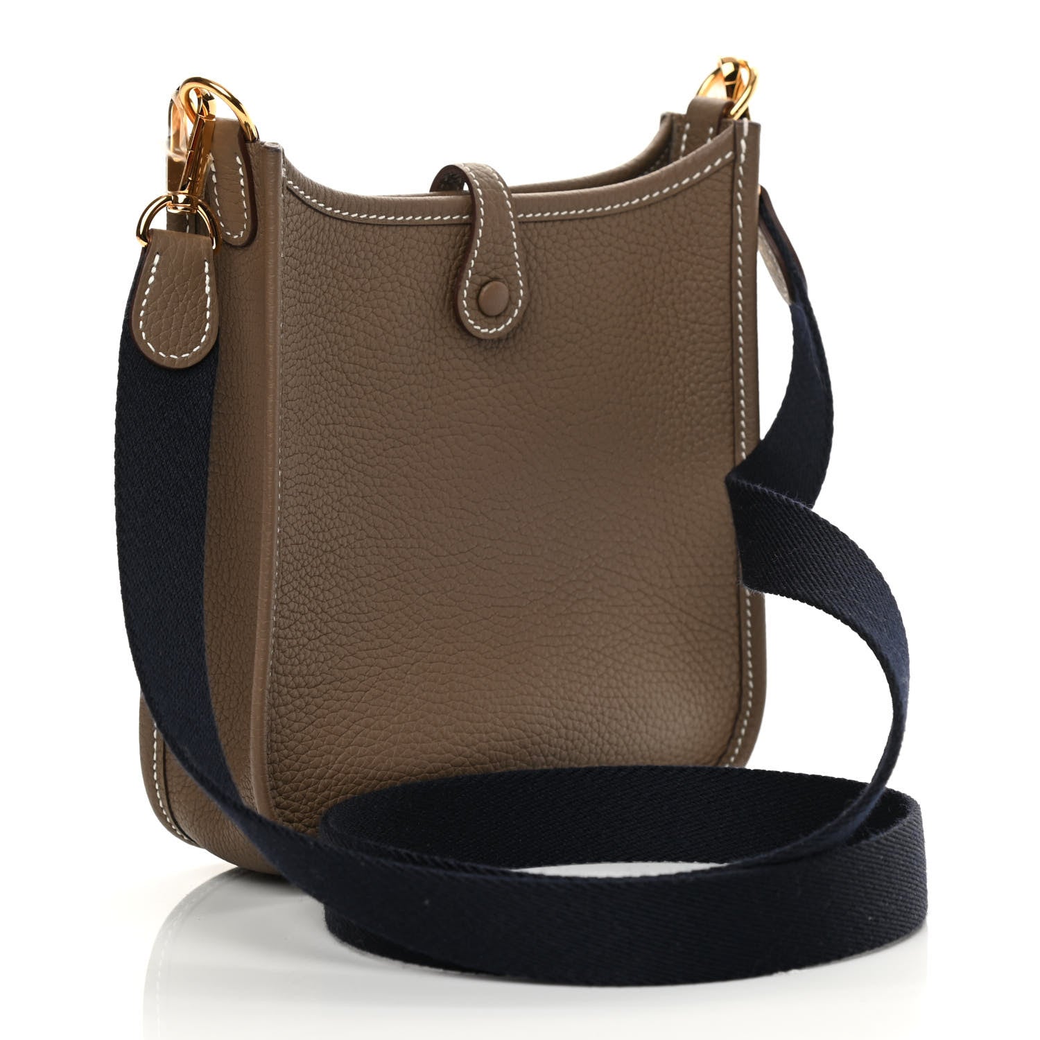 Hermes Taurillon Clemence Amazone Evelyne TPM Etoupe Bleu Indigo 3 of 12