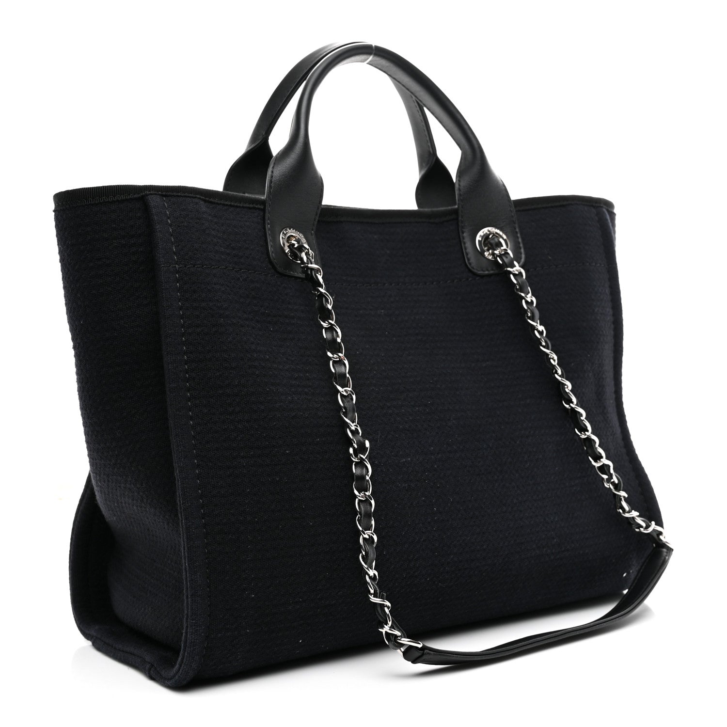 Chanel Mixed Fibers Small Deauville Tote Black 4 of 11