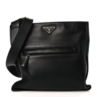 Prada Soft Calf Flat Messenger Bag Black 1 of 10
