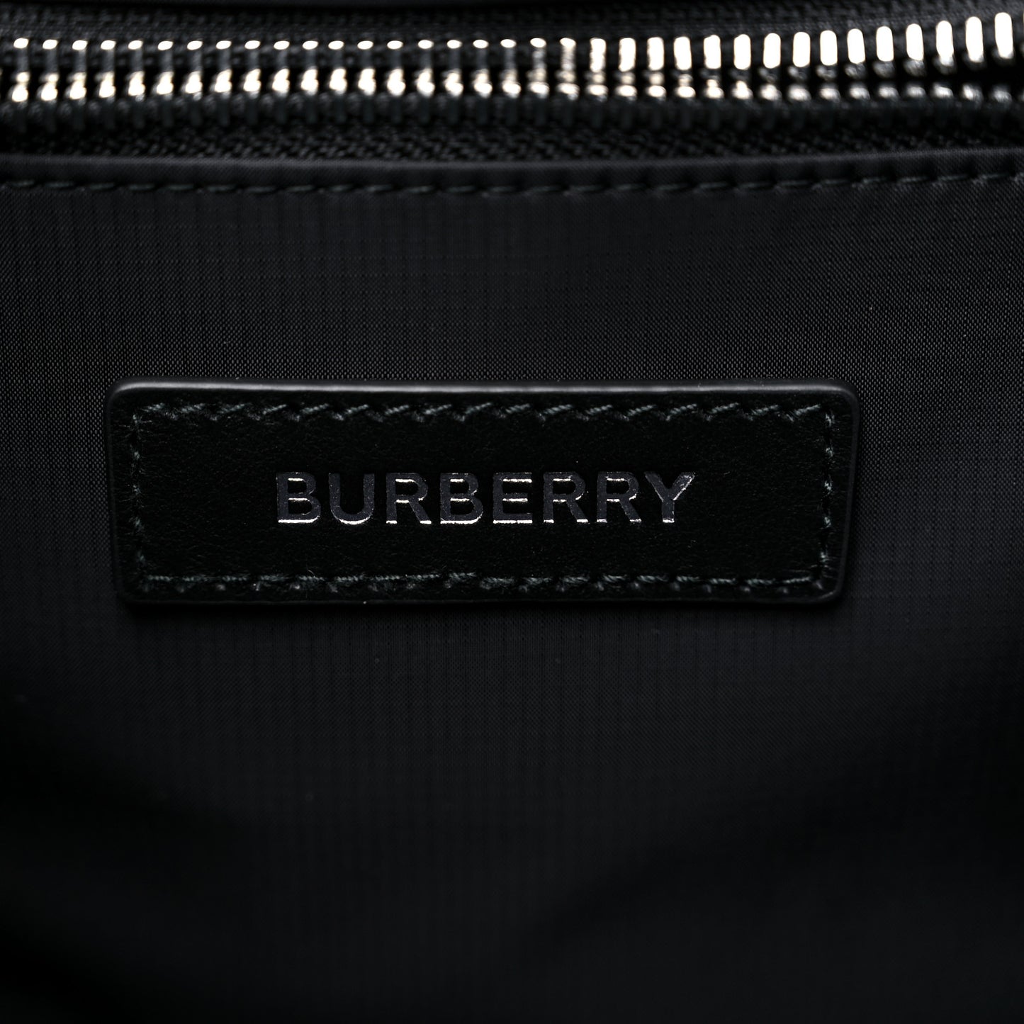 Nylon Logo Print Backpack Black