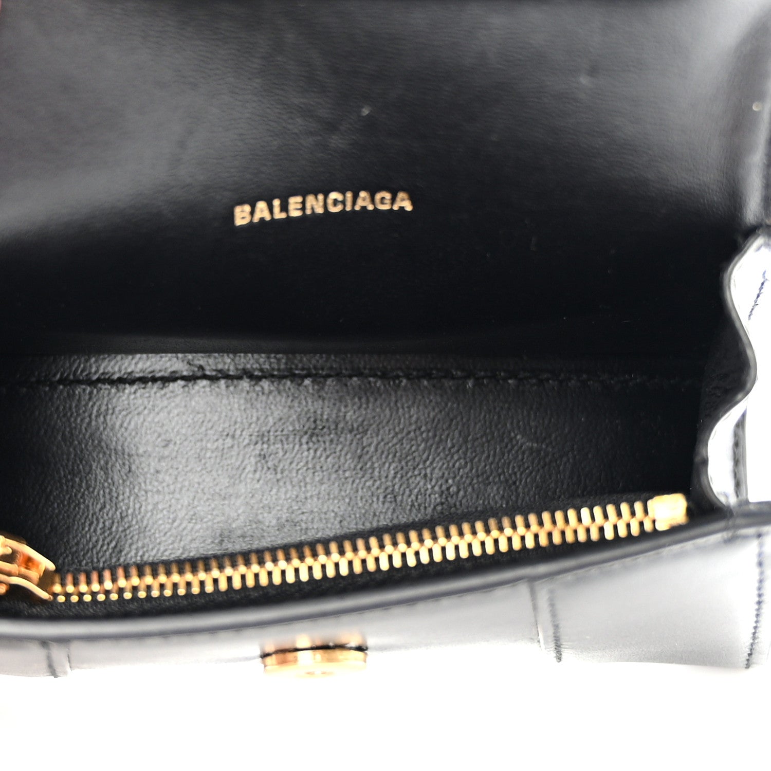 Balenciaga Shiny Box Calfskin Hourglass Chain Cardholder Black 5 of 7