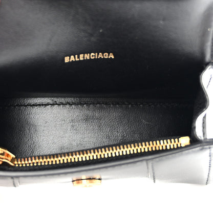 Balenciaga Shiny Box Calfskin Hourglass Chain Cardholder Black 5 of 7