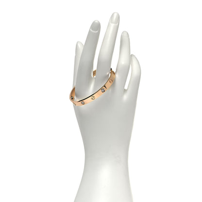 Cartier 18K Pink Gold 4 Diamond LOVE Bracelet 16 2 of 5