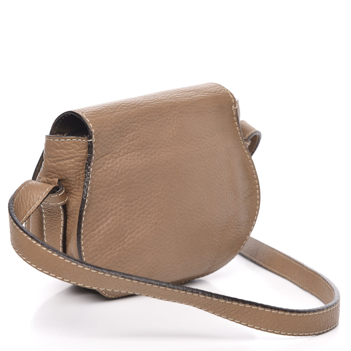Calfskin Mini Marcie Round Crossbody Bag Nut