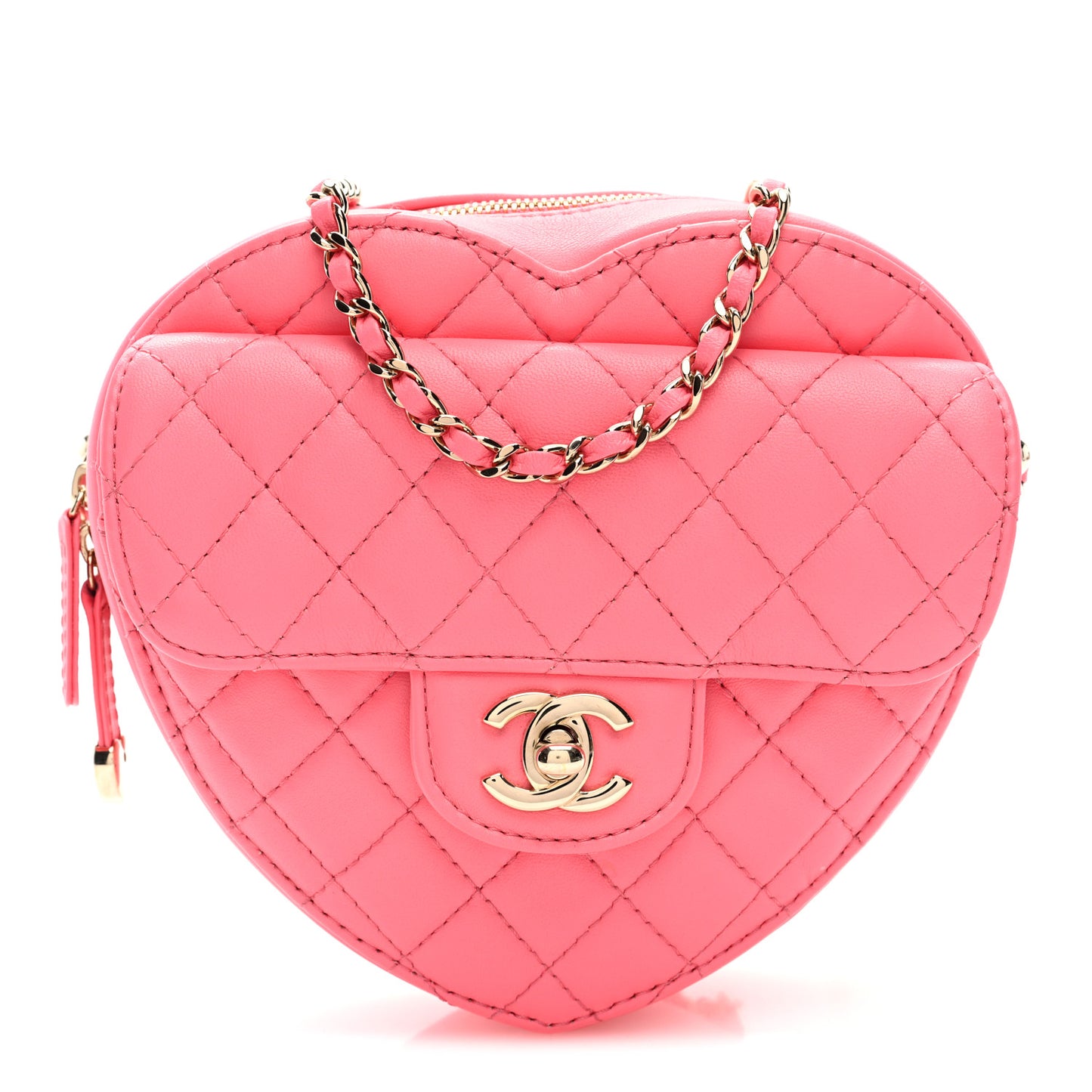 Lambskin Quilted CC In Love Heart Bag Pink