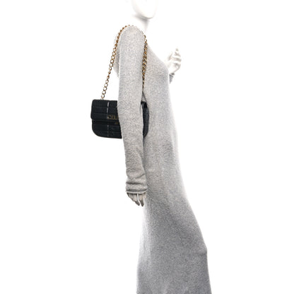 Celine Goatskin Matelasse Chain Shoulder Bag Black 2 of 9