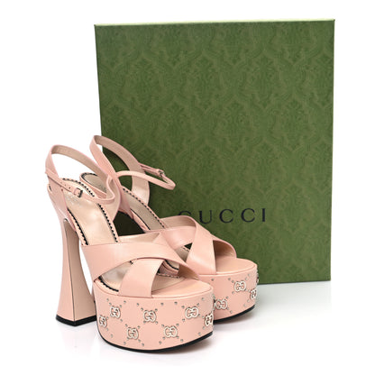 Gucci Malaga Kid Interlocking G Studs 155mm Platform Sandals 41 Perfect Pink 8 of 8