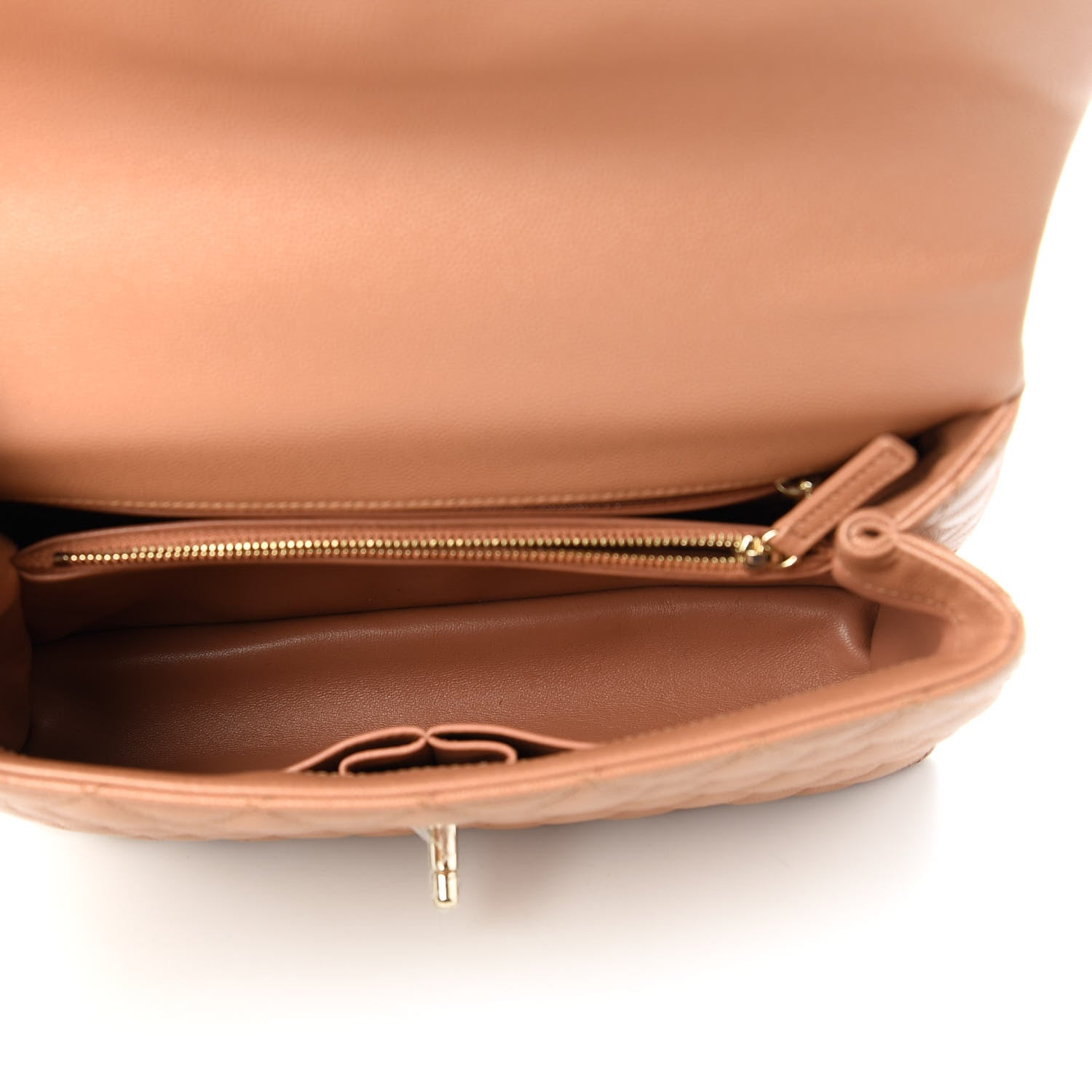 Chanel Caviar Quilted Small Coco Handle Flap Brown 5 of 11