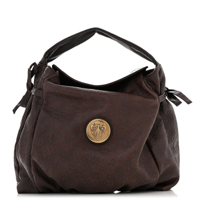Gucci Guccissima Medium Hysteria Tote Chocolate 1 of 9