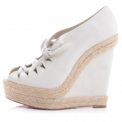 Christian Louboutin Suede Viva Boom 140 Espadrille Booties 39 Creme 1 of 8