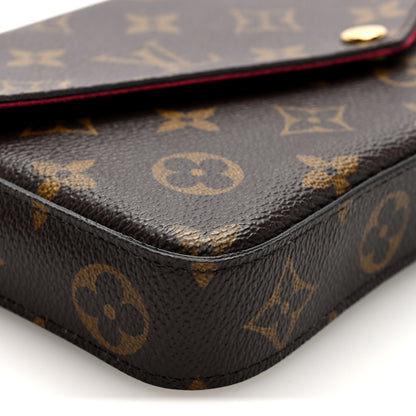 Louis Vuitton Monogram Pochette Felicie Chain Wallet Fuchsia 8 of 10