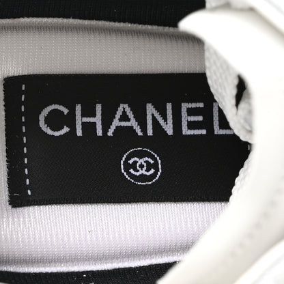 Chanel Laminated Lambskin Suede Quilted Womens CC Sneakers 37.5 Silver Gray 8 of 10