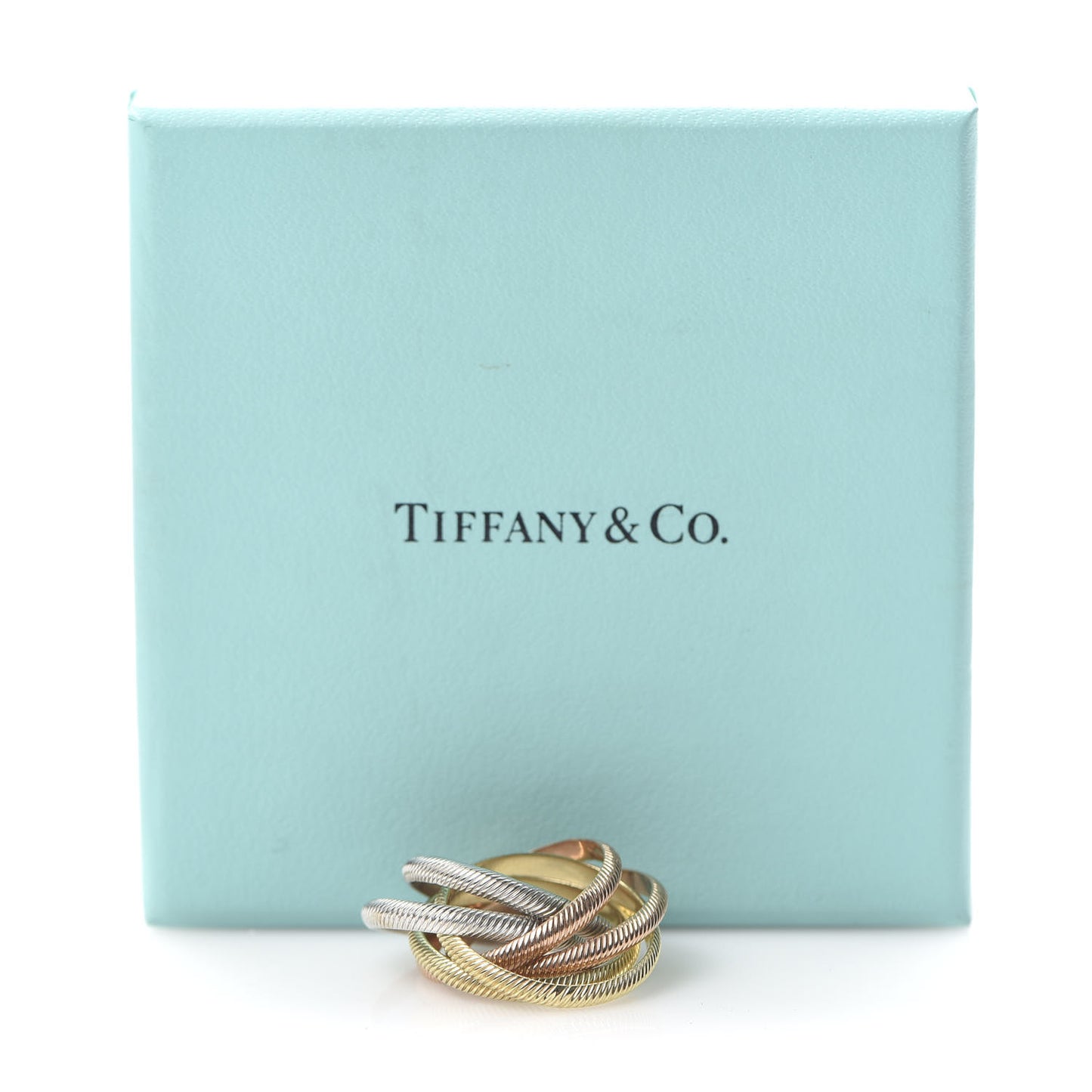 18K Yellow Pink White Gold Six-Band Rolling Ring 49 4.75