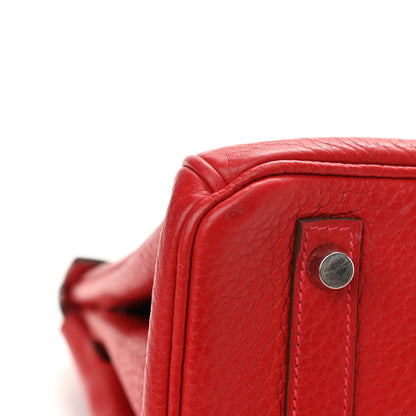 Hermes Taurillon Clemence Birkin 30 Rouge Casaque 14 of 17
