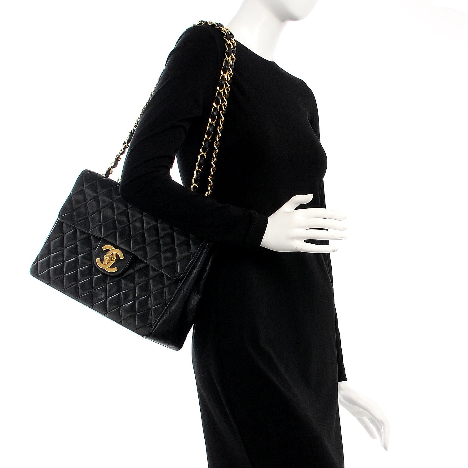Chanel Lambskin XL Jumbo Flap Black 2 of 8
