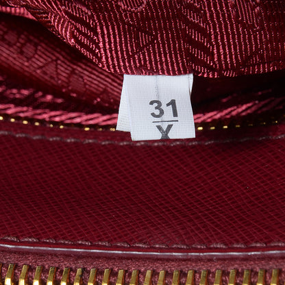 Prada Saffiano Lux Mini Double Zip Tote Cherry 7 of 11