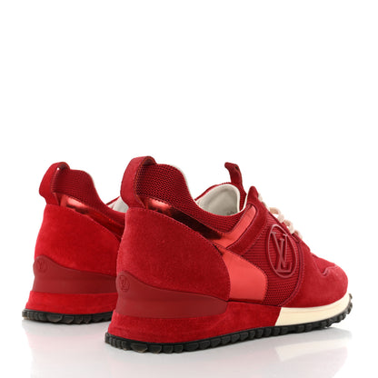 Louis Vuitton Suede Calfskin Run Away Sneakers 37.5 Rouge 4 of 9