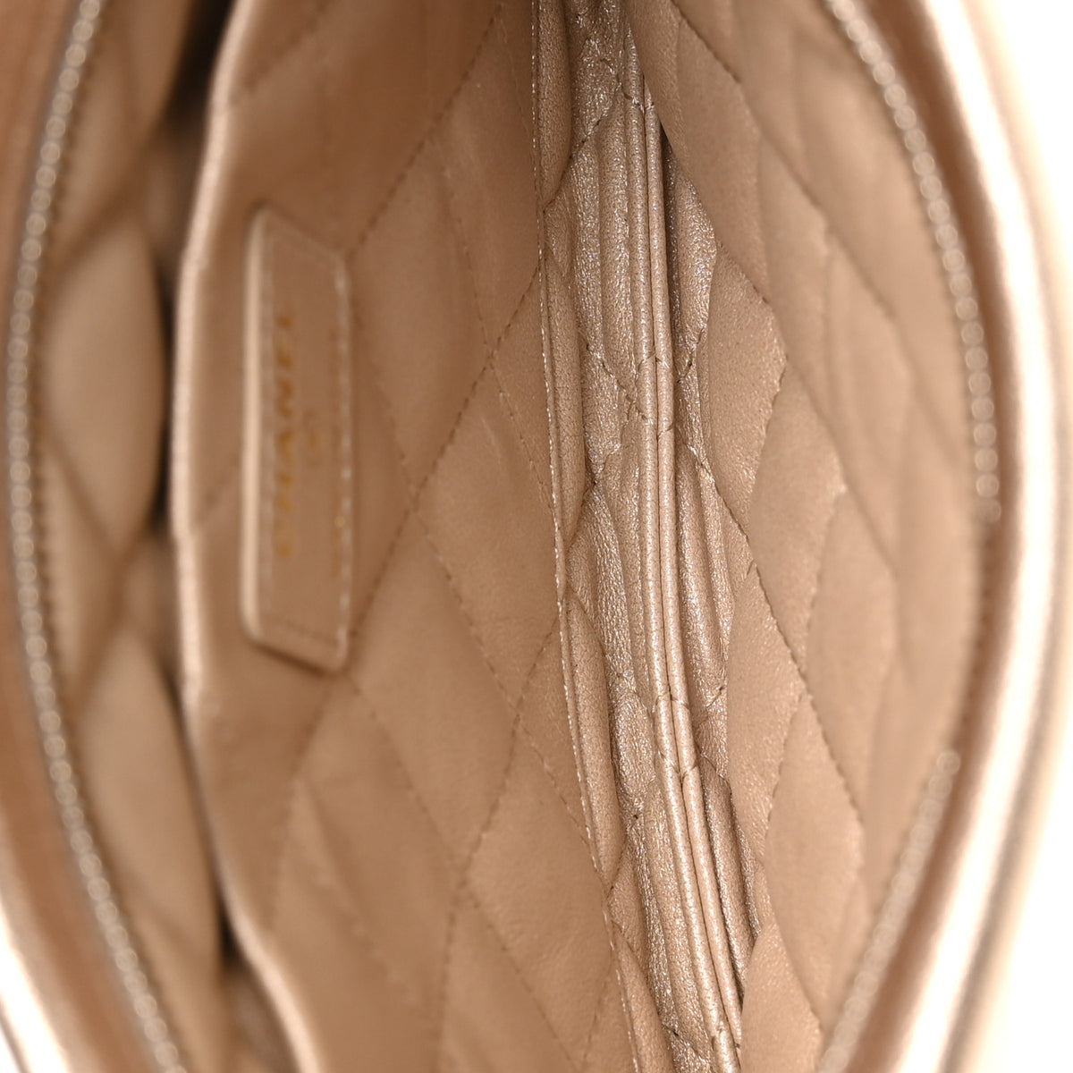 Metallic Calfskin Crystal CC Wristlet Clutch Gold