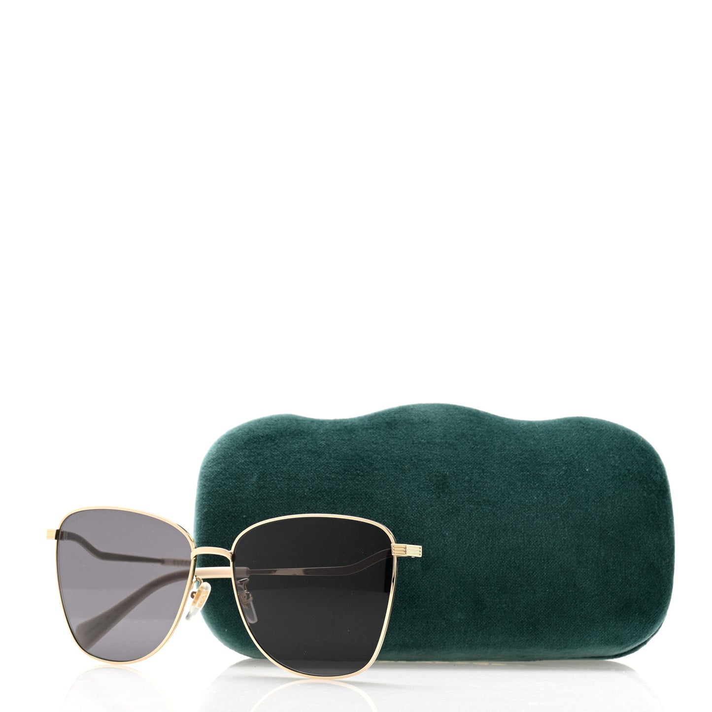 Metal Square Frame Sunglasses GG0970S Gold Grey
