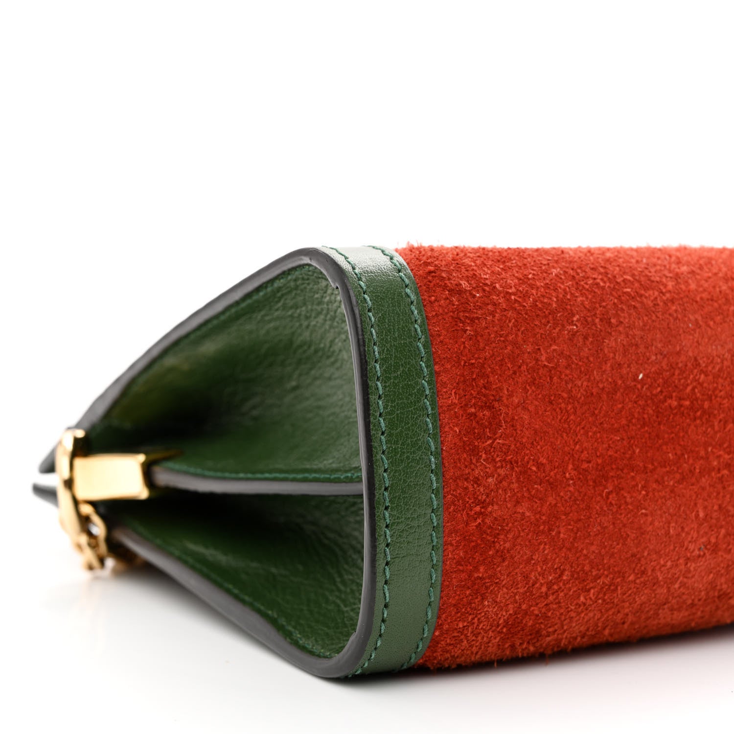 Gucci Suede Calfskin GG Web Small Ophidia Chain Shoulder Bag Brown Red Green 9 of 10