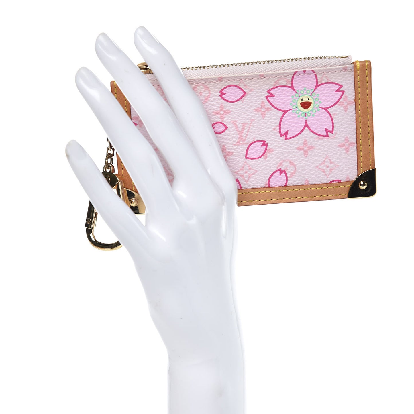 Monogram Cherry Blossom Key Pouch Pink