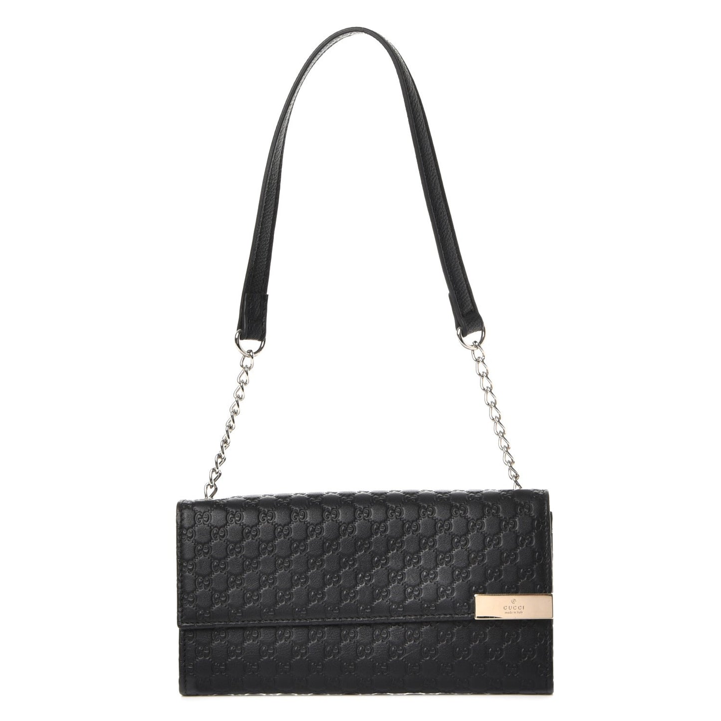 Microguccissima Dice Continental Chain Wallet Black