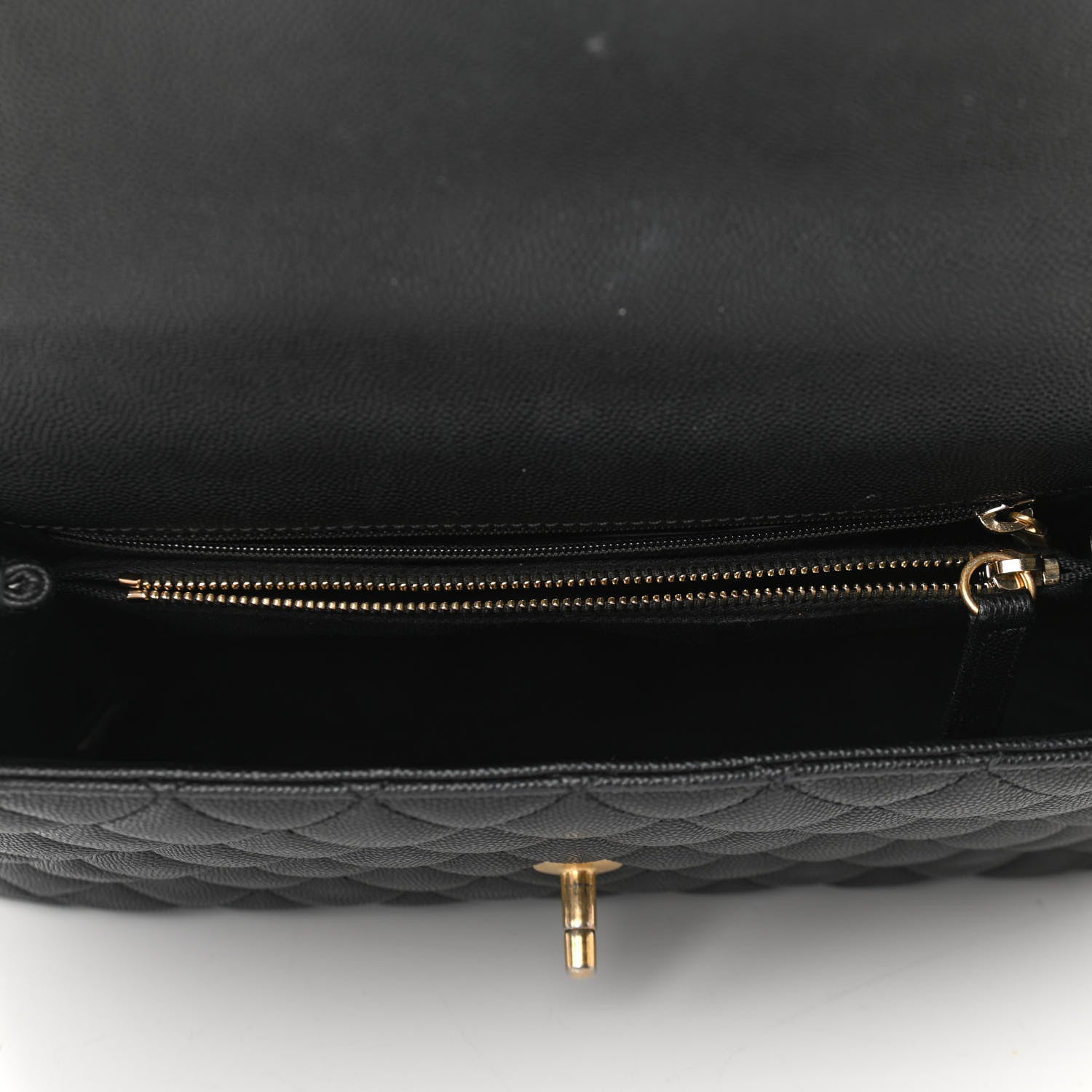 Chanel Caviar Lizard Embossed Quilted Small Coco Handle Flap Black 5 of 11