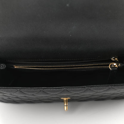Chanel Caviar Lizard Embossed Quilted Small Coco Handle Flap Black 5 of 11
