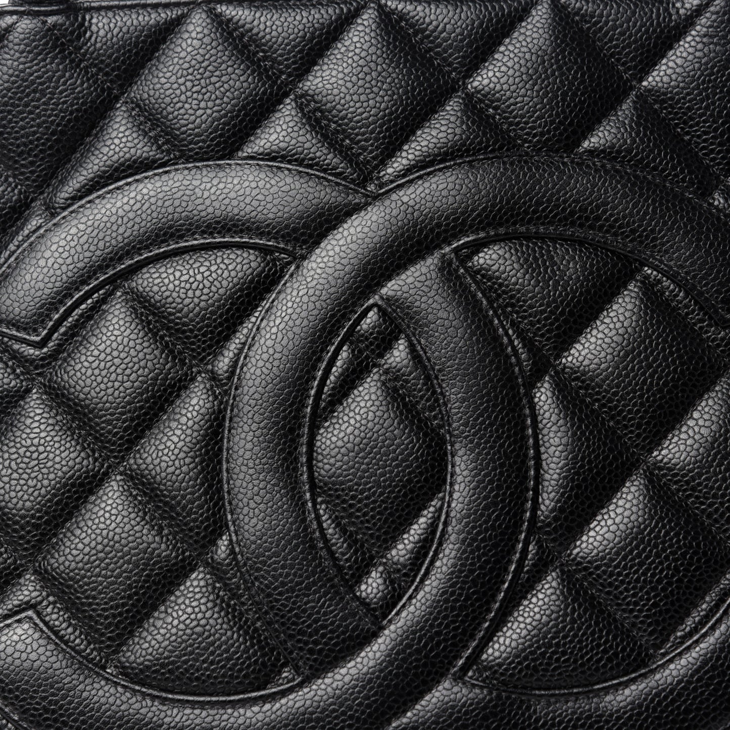 Caviar Quilted Medallion Tote Black