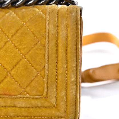 Chanel Velvet Quilted Small Boy Flap Yellow 12 of 17