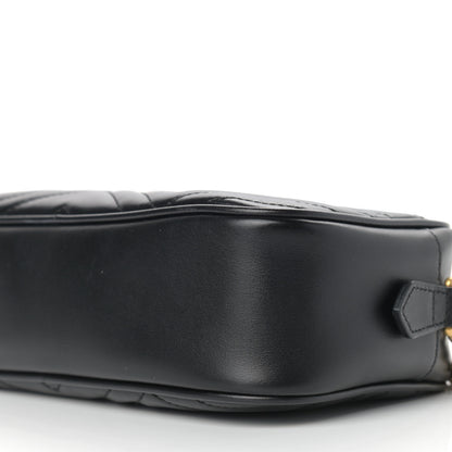 Gucci Calfskin Matelasse Small GG Marmont Chain Shoulder Bag Black 9 of 10